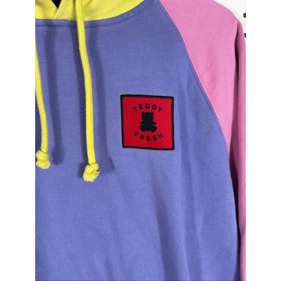 Teddy Fresh color-block pullover hoodie size L unisex - Picture 3 of 7